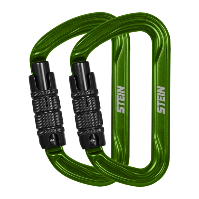 SECURA D-Shape Aluminium - Green - Twin Pack